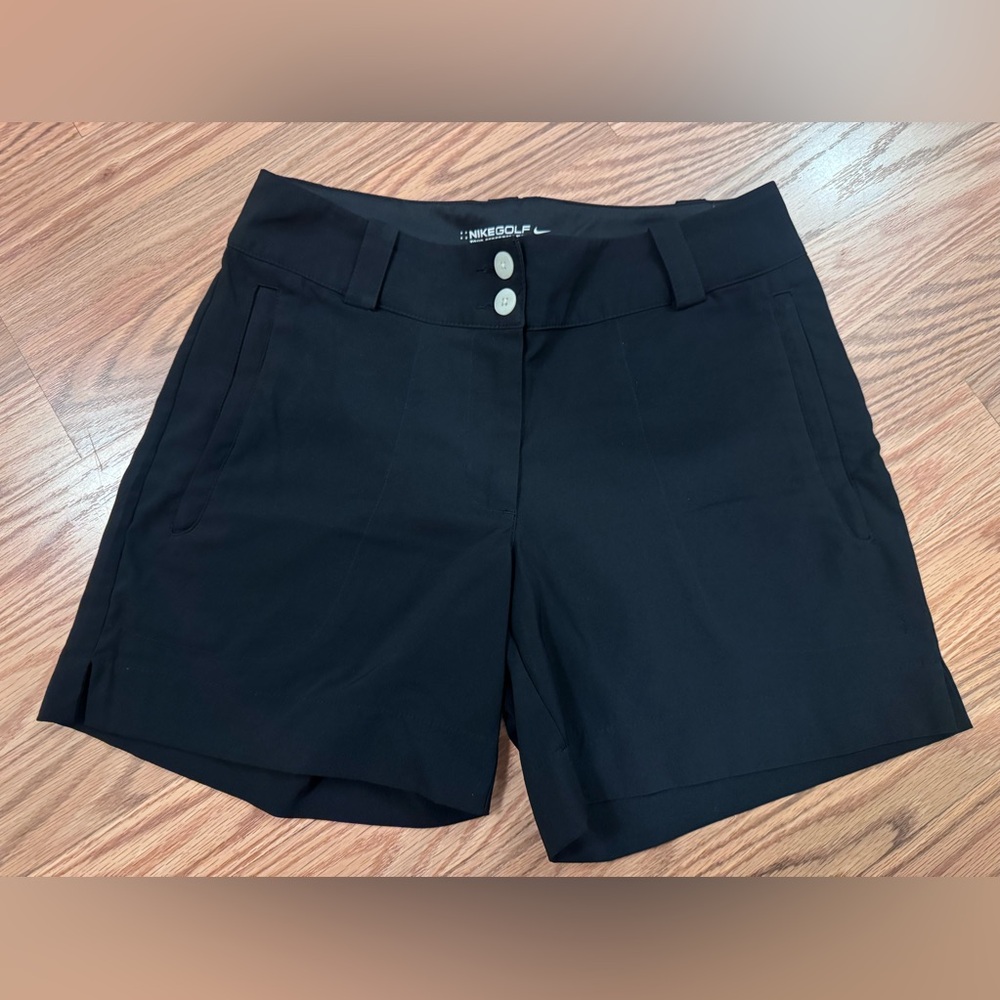Nike Golf Shorts Womens 0 Black Dri Fit Tour Performance Moisture Wick NWOT